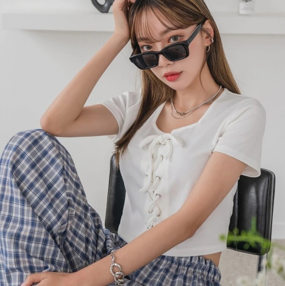 Eye Grommet Lace Top